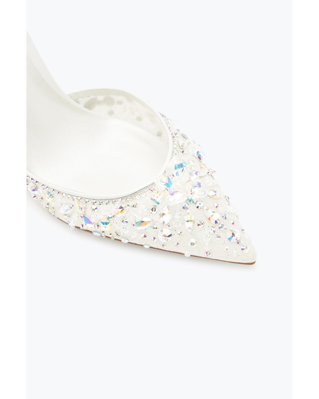 Rene Caovilla White Jewel Chandelier Pumps