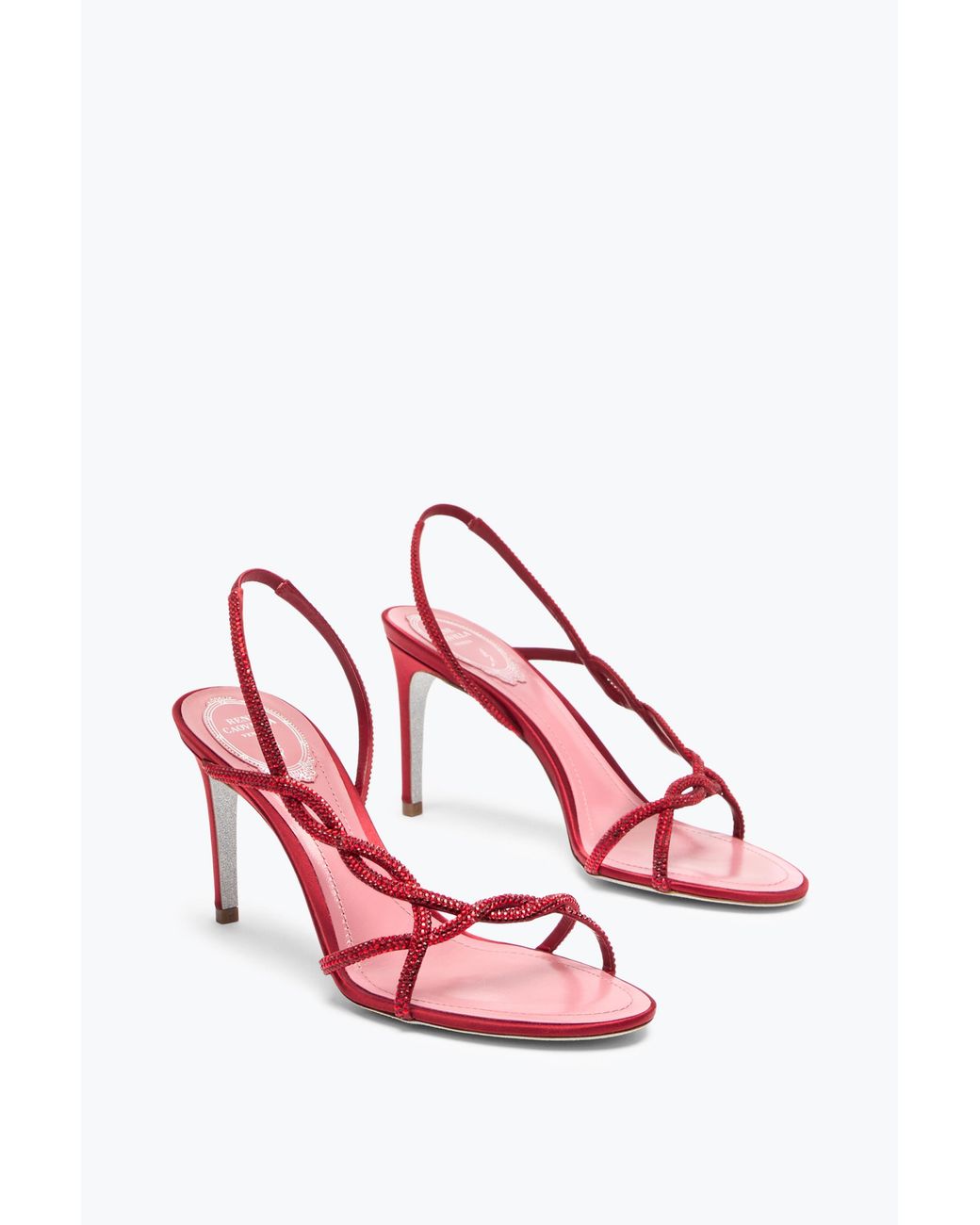 Rene Caovilla Pink Braid Sandale