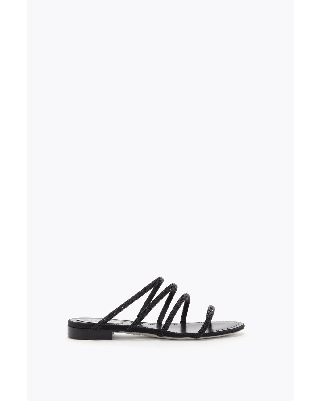 Rene Caovilla White Erin Flat Sandal 10