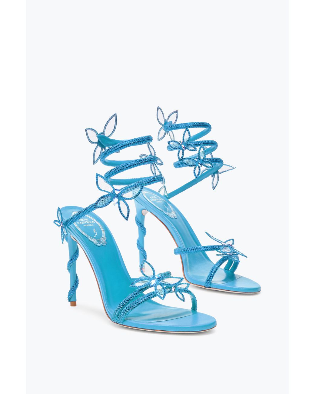 Rene Caovilla Blue Margot Butterfly Sandal 105