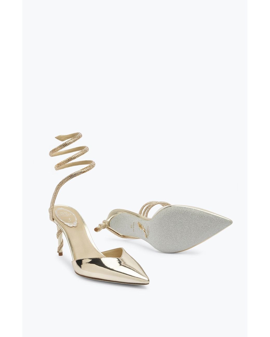 Rene Caovilla White Margot Pump 80