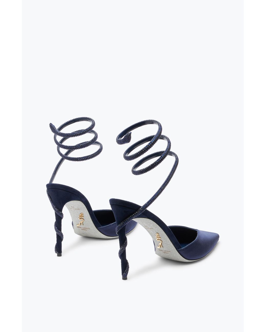 Rene Caovilla Blue Margot Midnight Pump 105