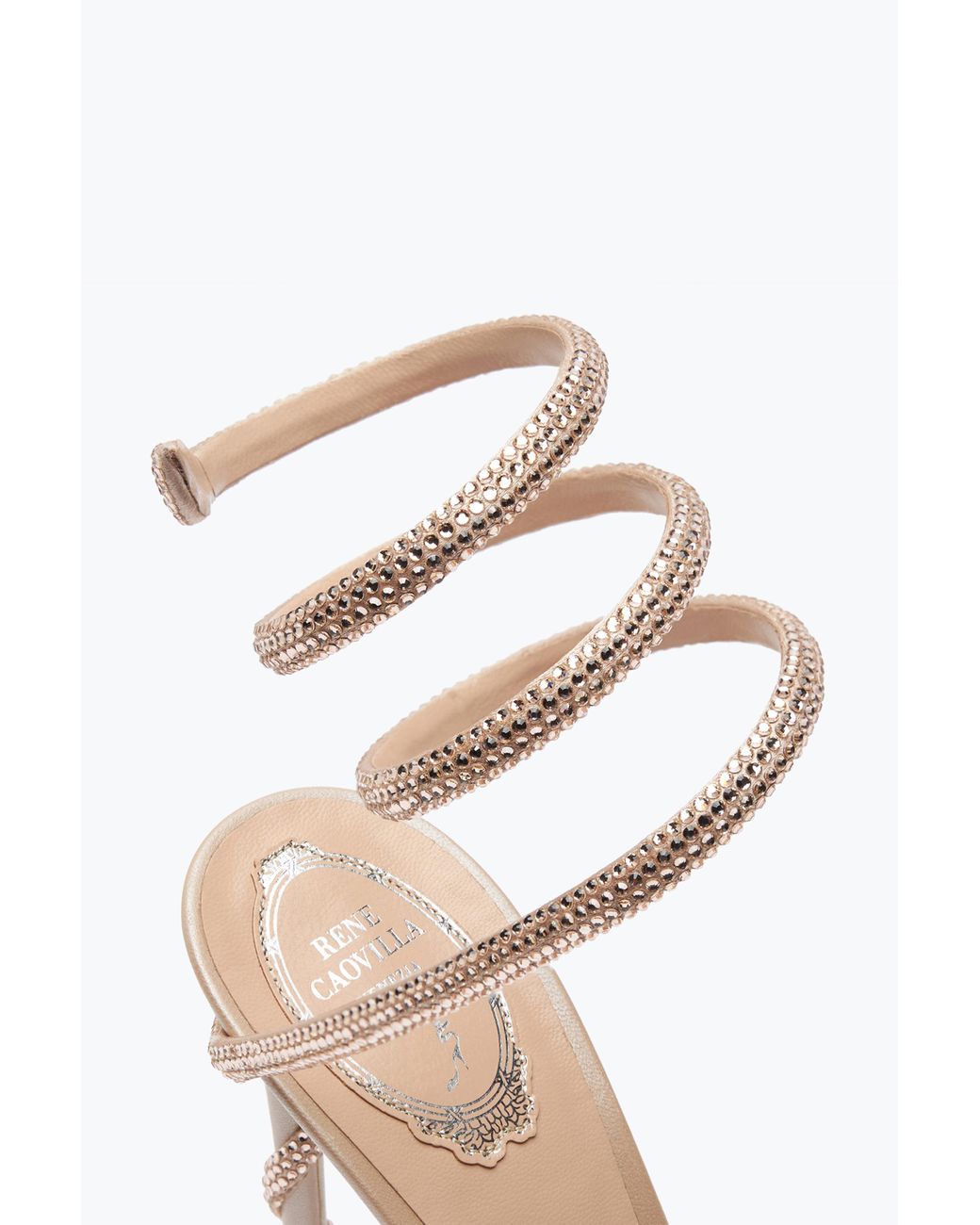 Rene Caovilla White Margot Crystal Eggshell Platform Sandal 120