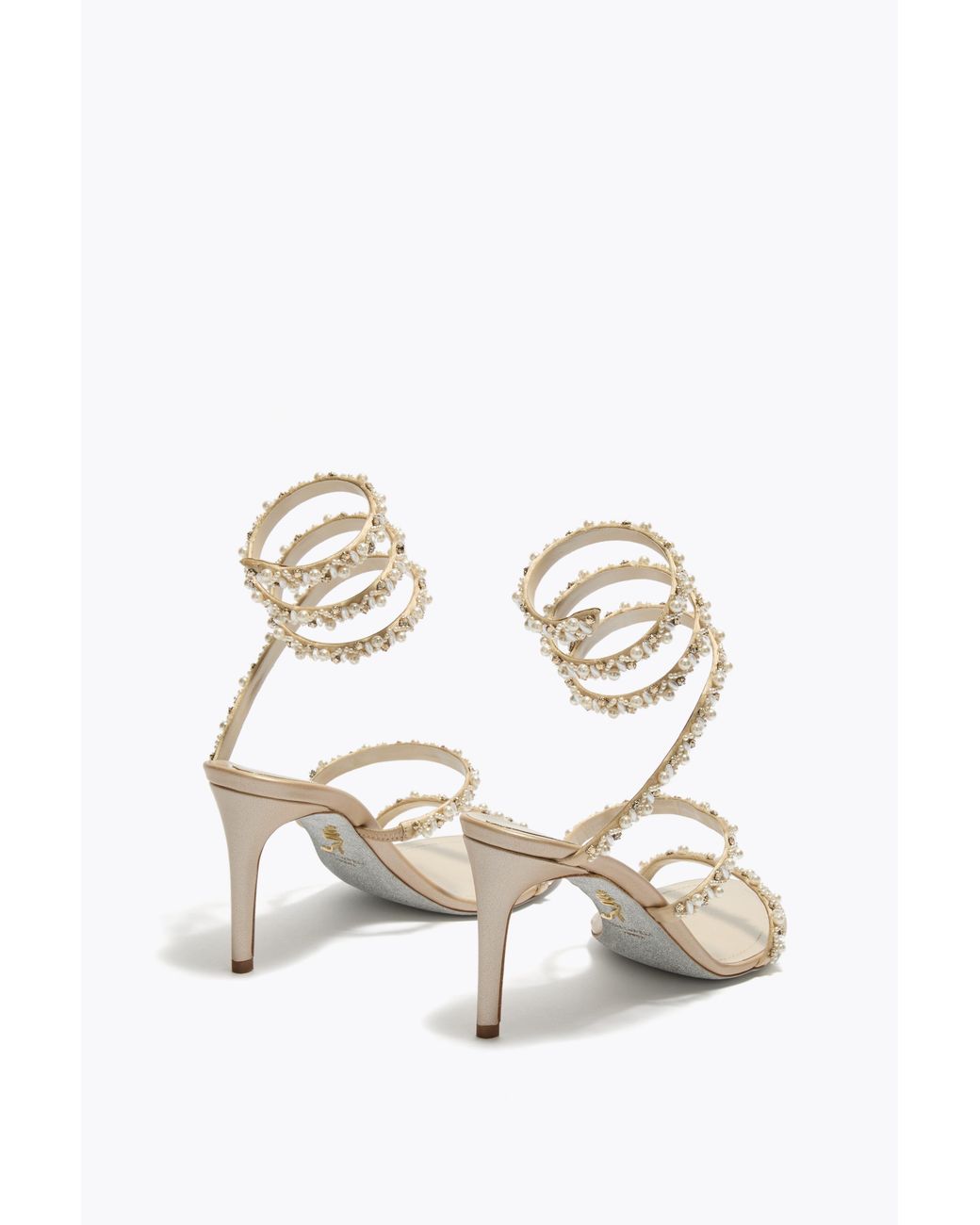 Rene Caovilla White Golden Honey Sandal 80