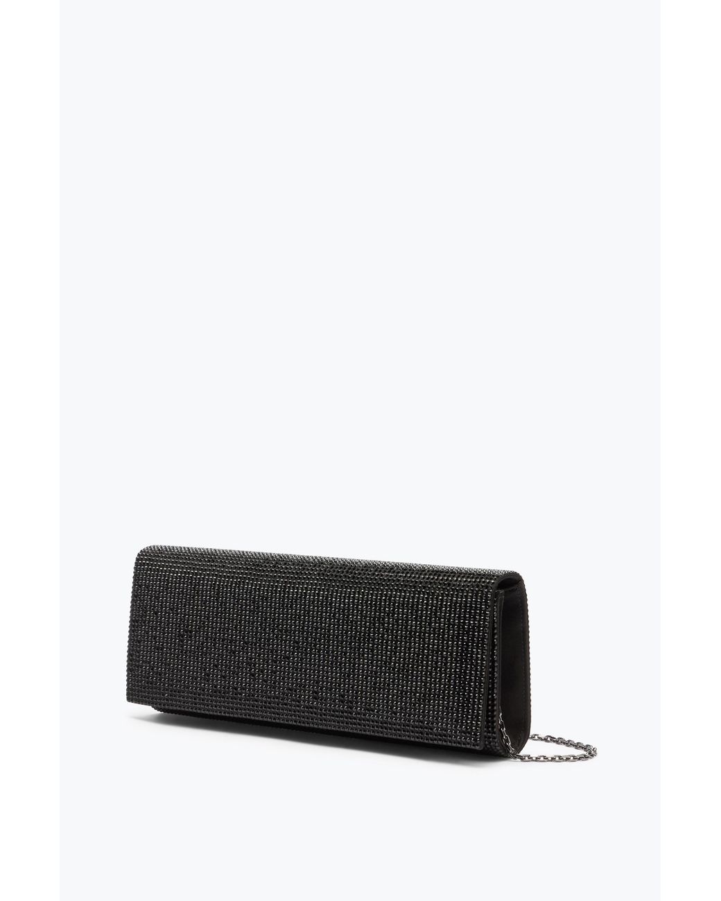 Rene Caovilla Black Zafira Clutch With All-Over Crystals