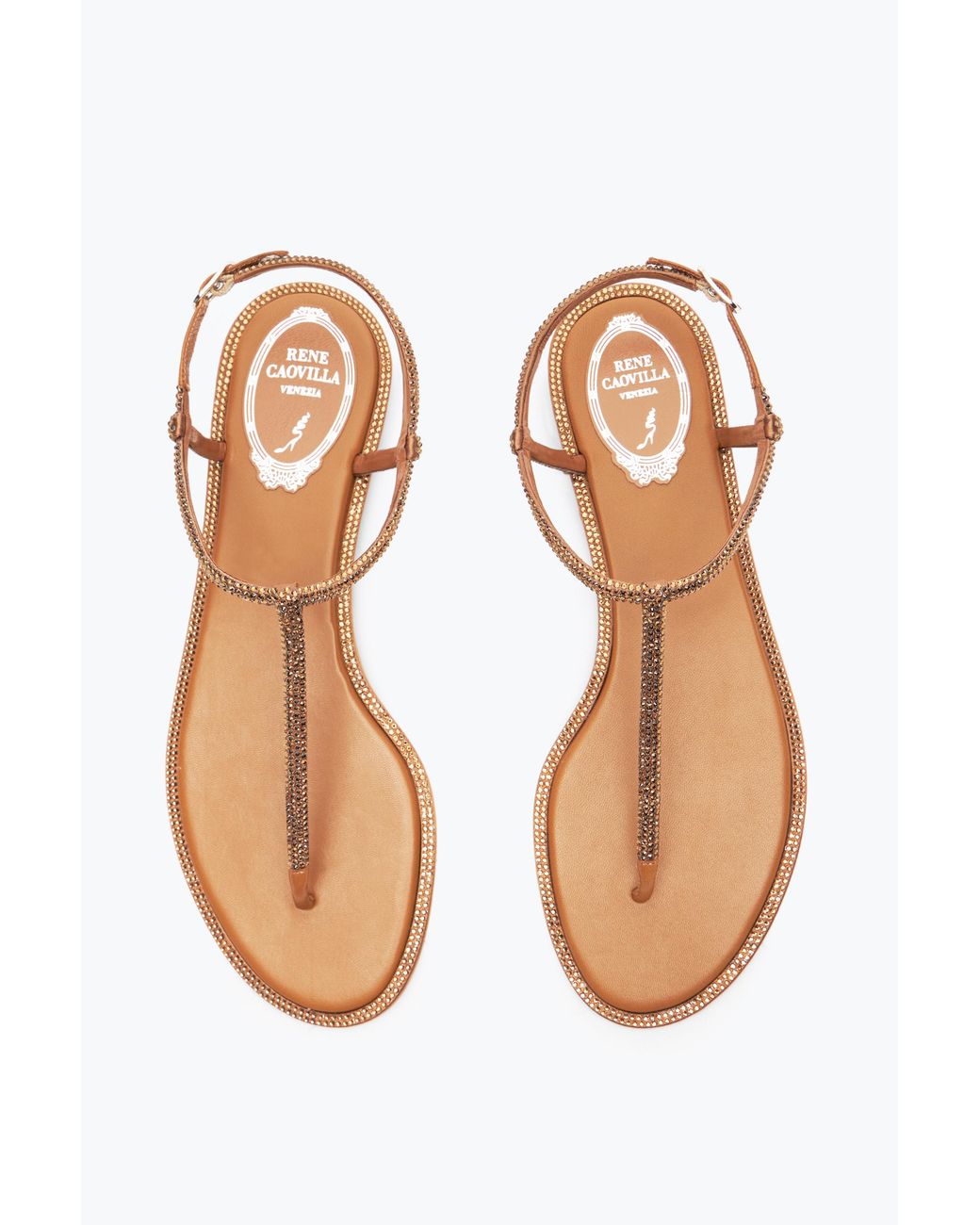 Rene Caovilla Multicolor Diana Cognac Sandal With Crystals 10