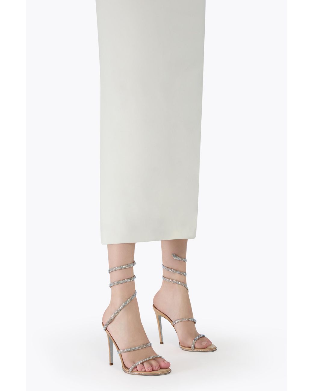 Rene Caovilla White Cleo Apricot Sandal 105