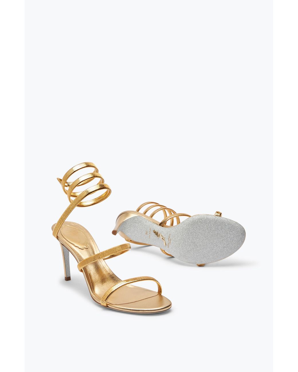 Rene Caovilla Metallic Juniper Lamb/ Metal Snake Sandal