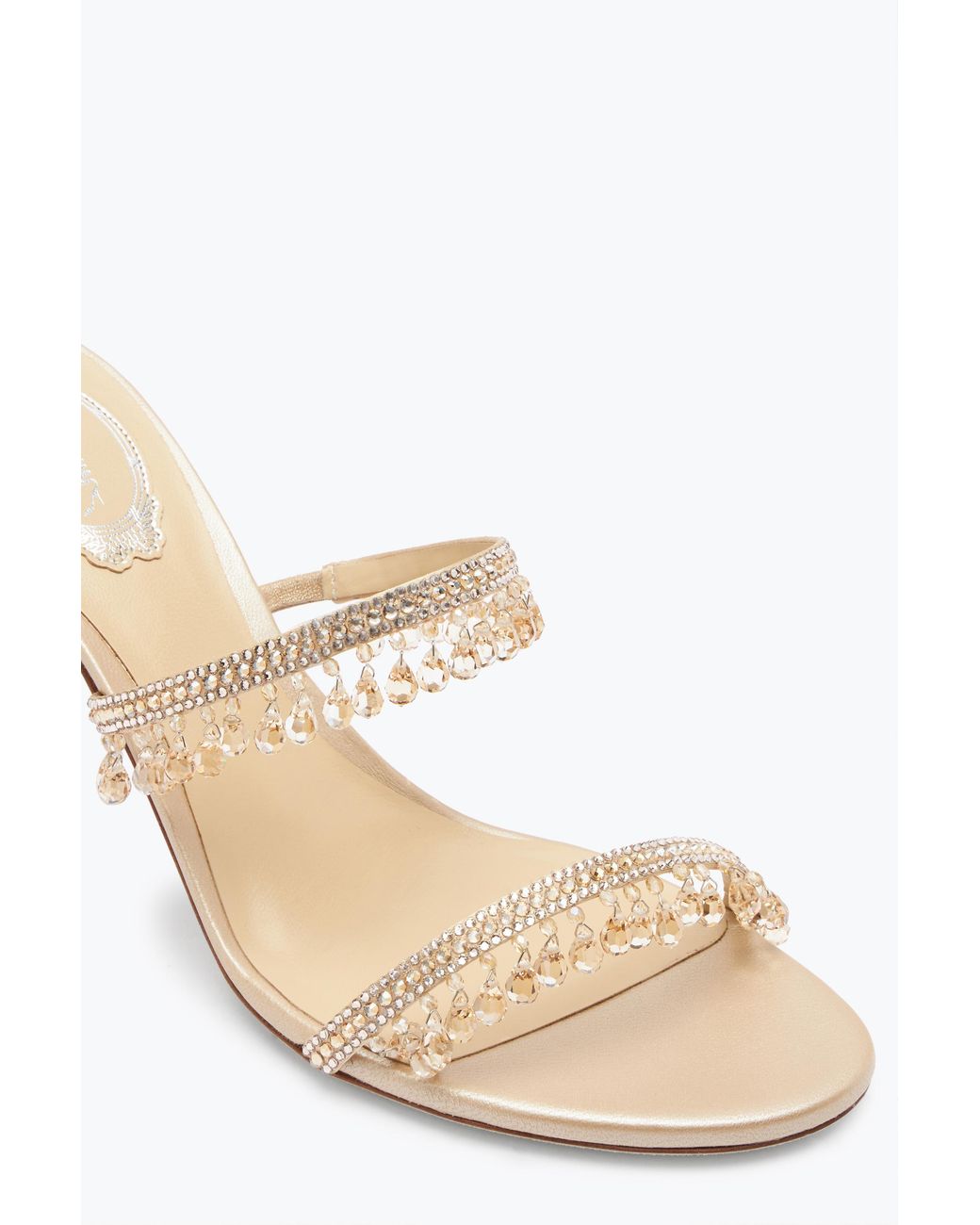 Rene Caovilla White Chandelier Ivory Slider Sandal 80