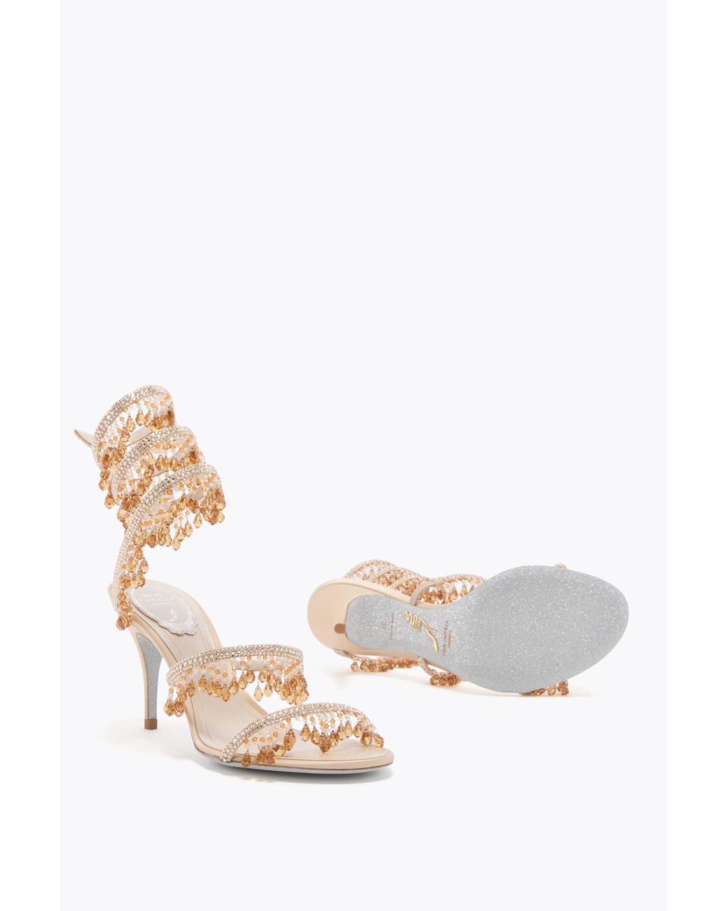 Rene Caovilla White Jahanara Nude Sandal