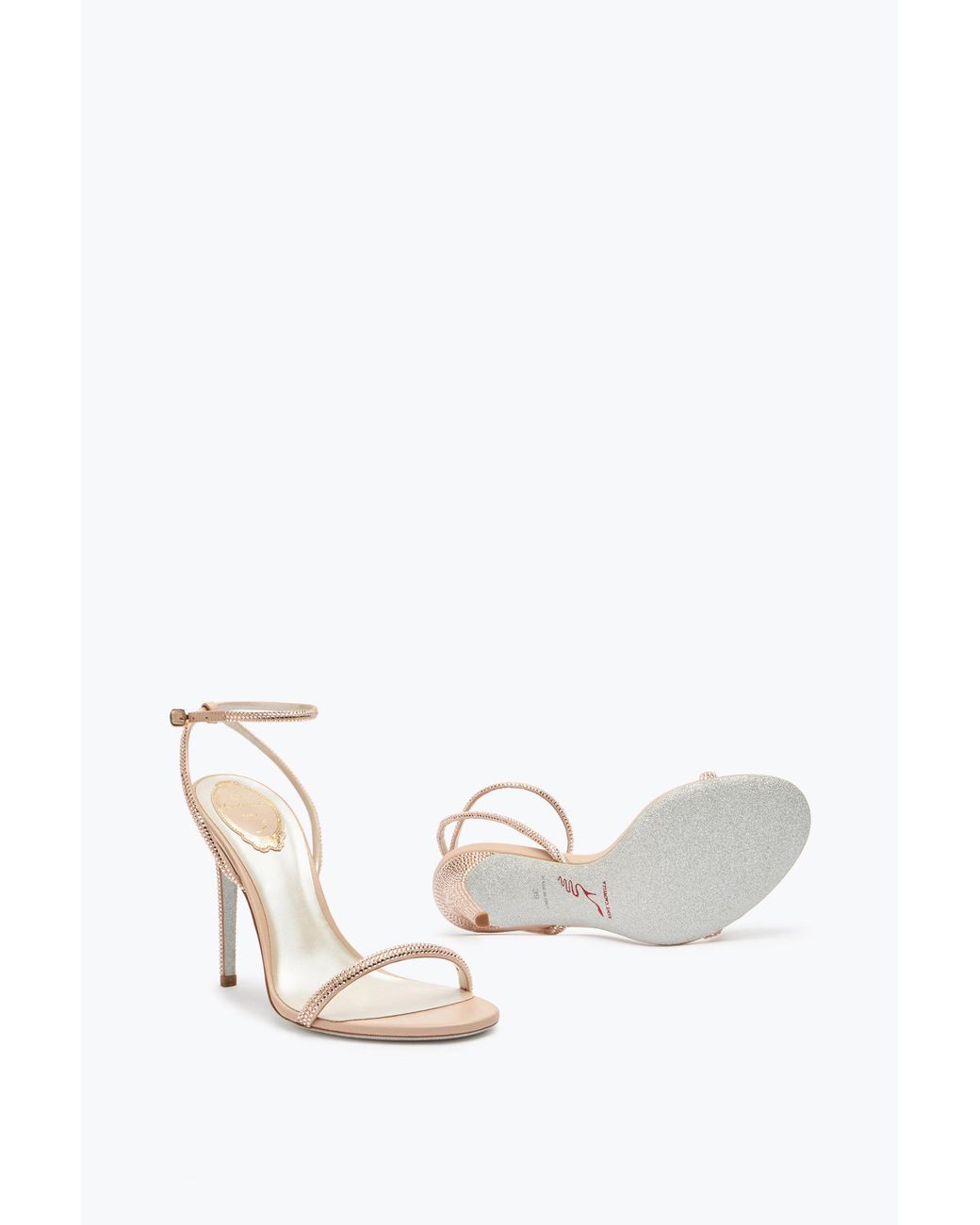 Rene Caovilla White Ellabrita Nude Sandal 105
