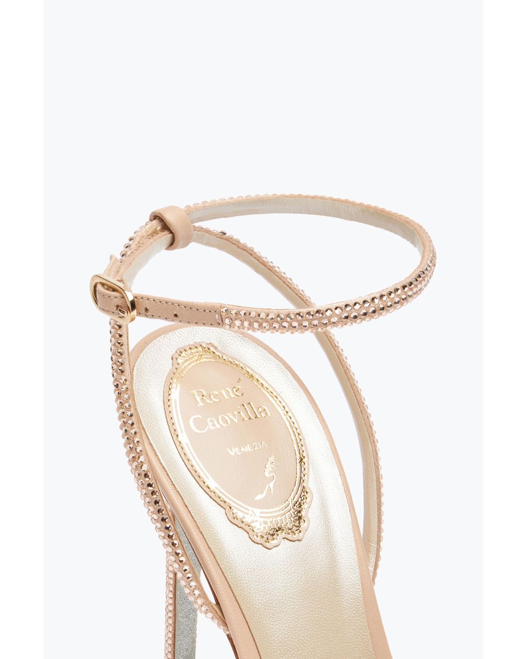 Rene Caovilla White Ellabrita Nude Sandal 105