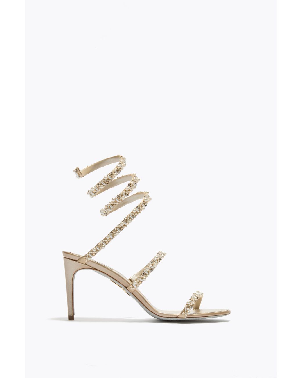 Rene Caovilla White Golden Honey Sandal 80