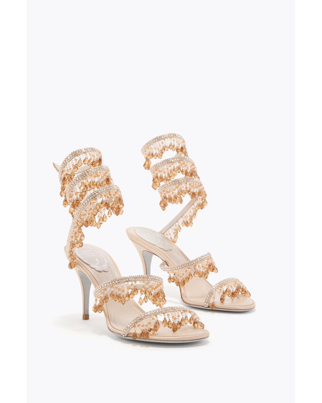 Rene Caovilla White Jahanara Nude Sandal