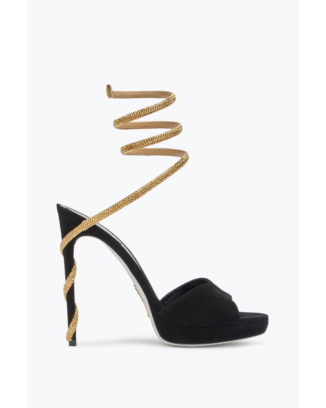 Rene Caovilla White Margot Suede And Platform Sandal 120