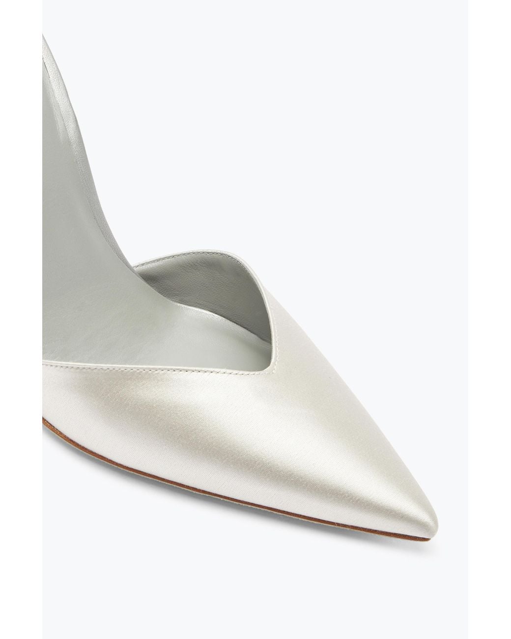 Rene Caovilla White Cleo Crystal Open-Back Pump 105