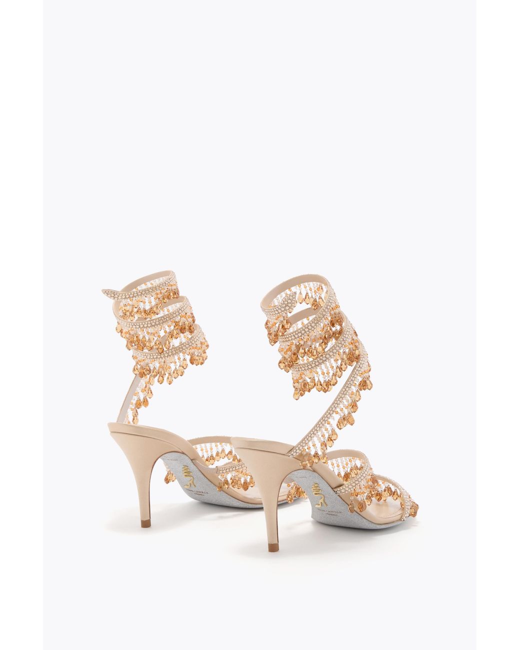 Rene Caovilla White Jahanara Nude Sandal