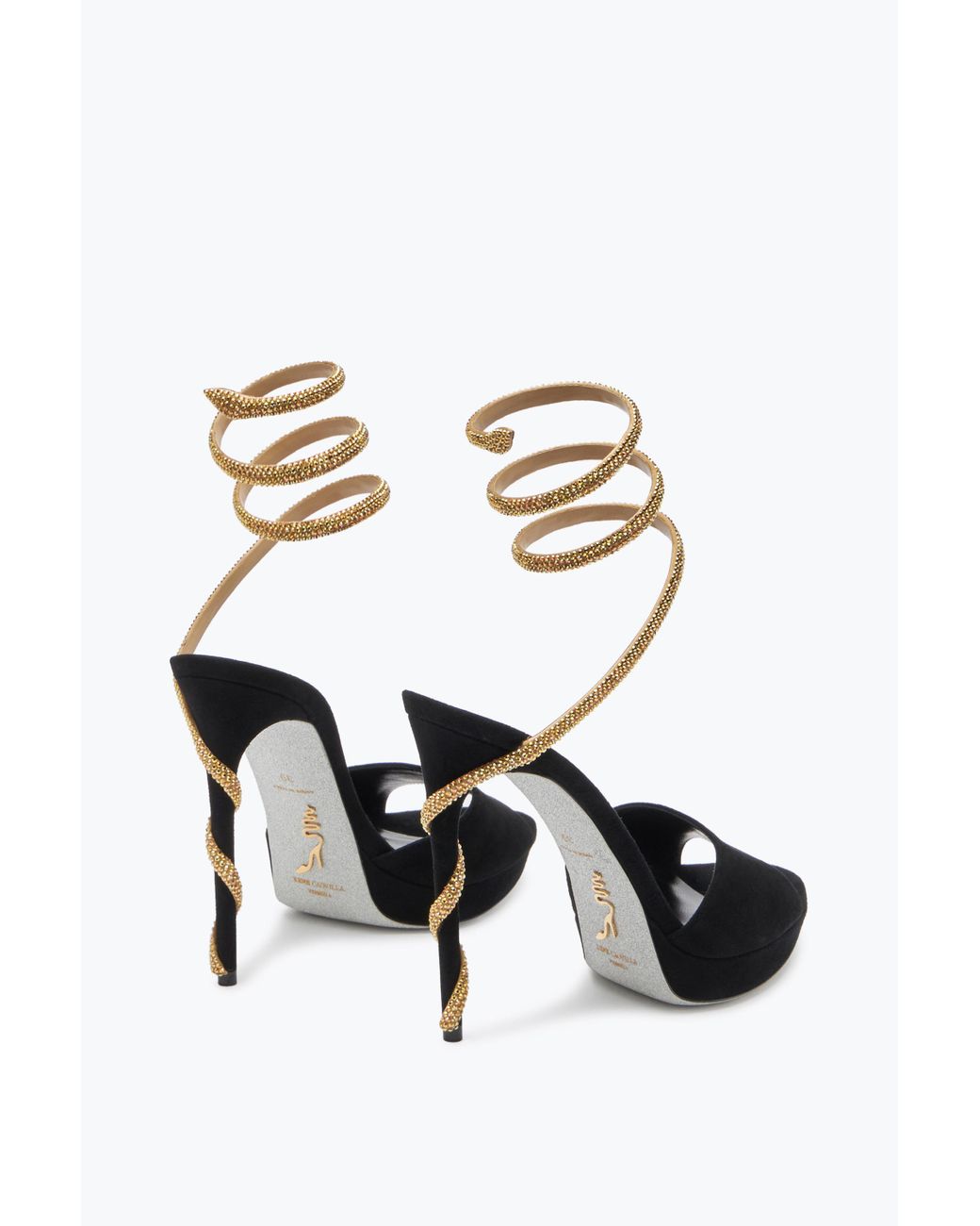Rene Caovilla White Margot Suede And Platform Sandal 120