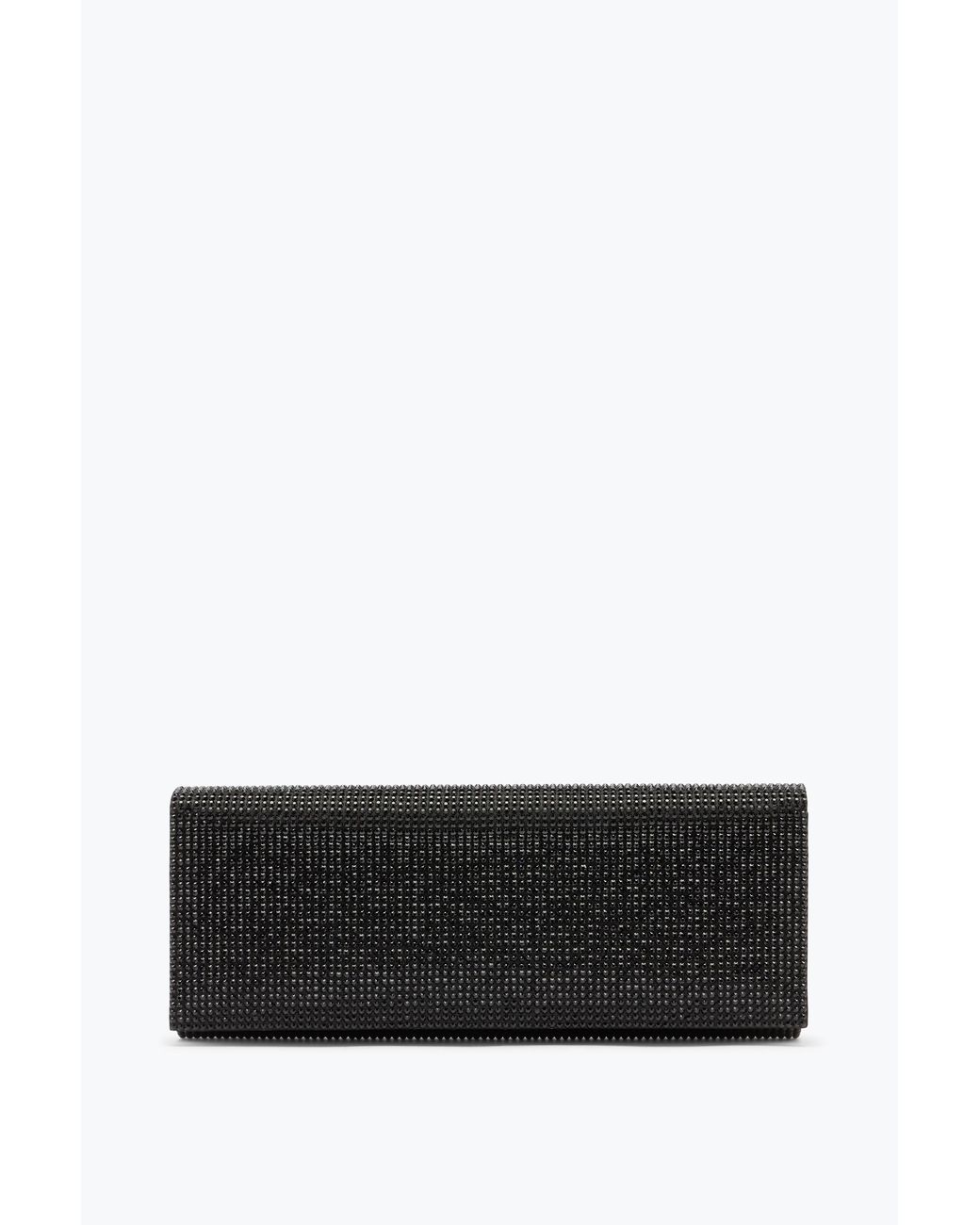 Rene Caovilla Black Zafira Clutch With All-Over Crystals