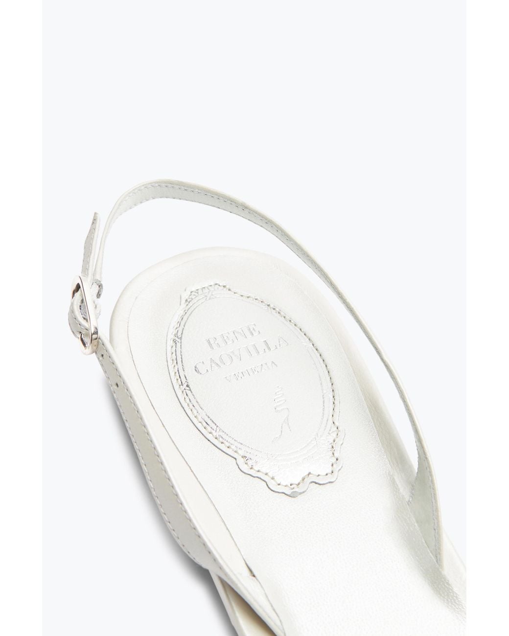Rene Caovilla White Cinderella Slingback 10