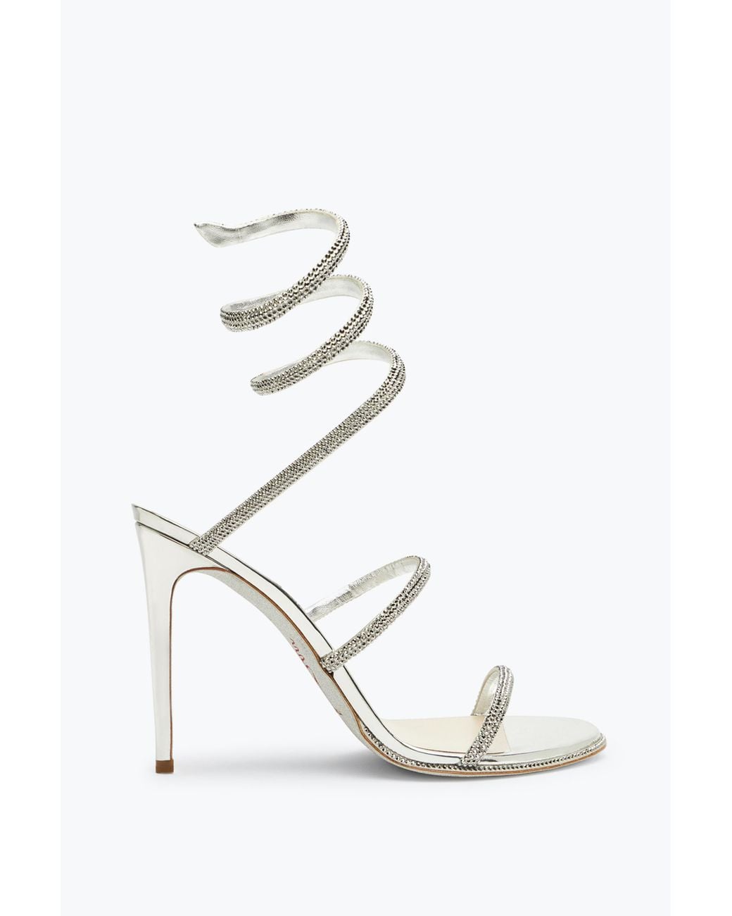Rene Caovilla White Cleo Crystal Sandal 105