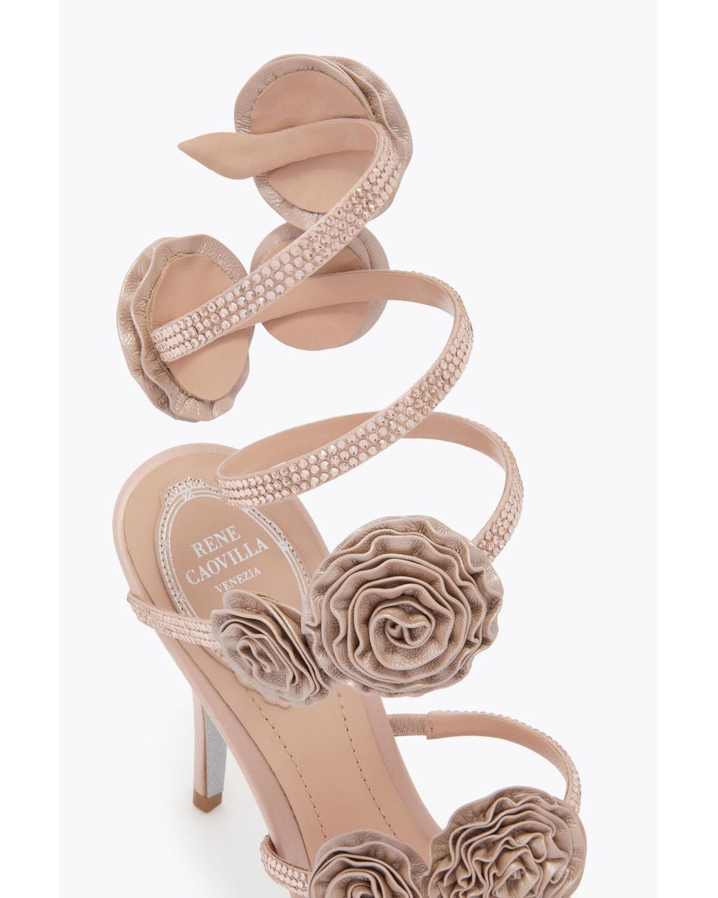 Rene Caovilla White Rosalia Nude Sandal 100