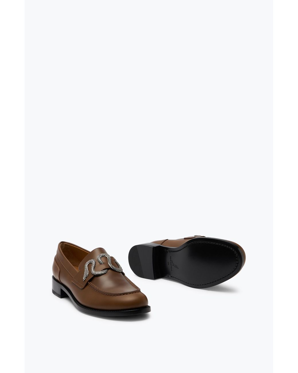 Rene Caovilla Brown Morgana Loafer With Crystal 20
