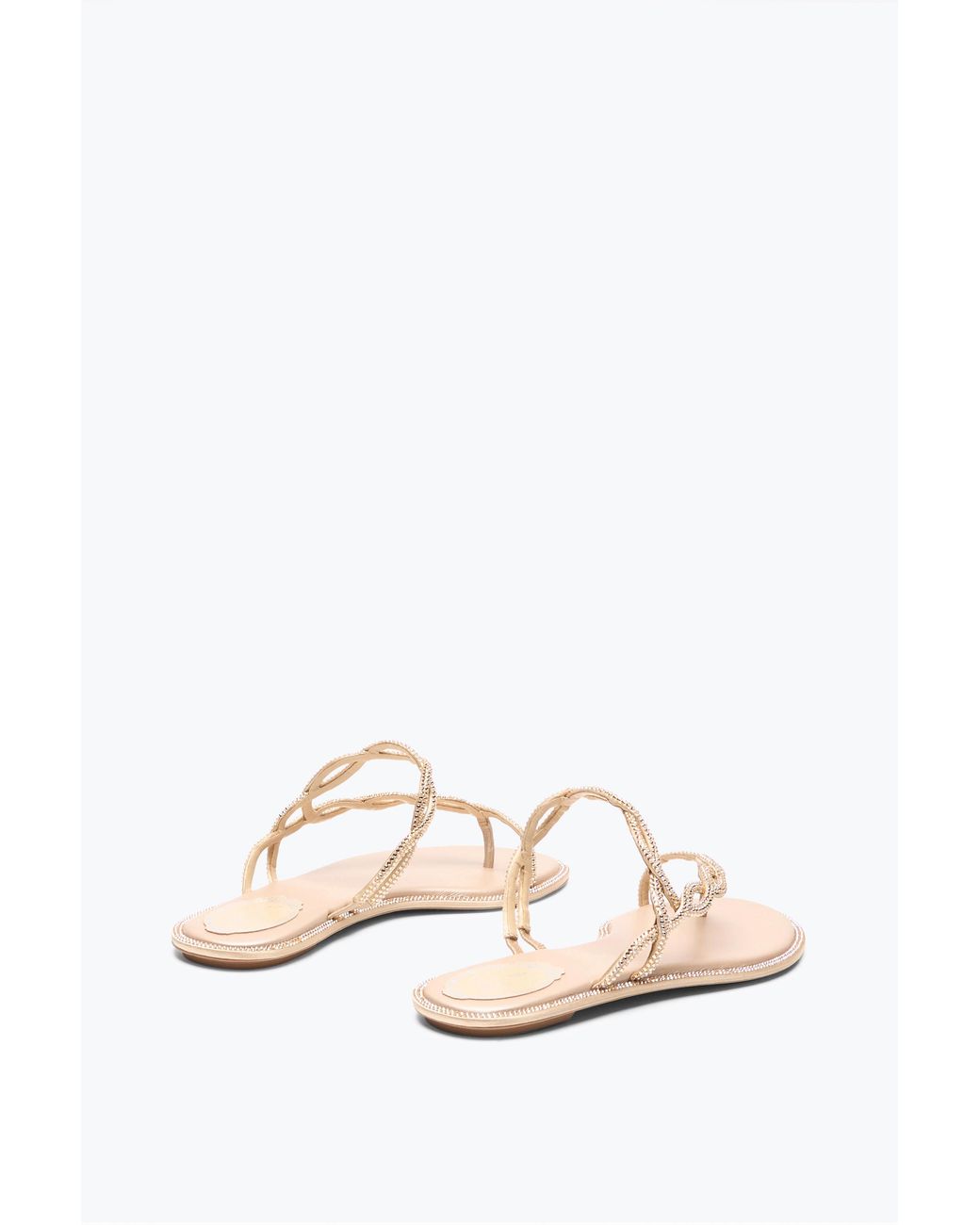 Rene Caovilla White Braid Nude Flat Sandal 10