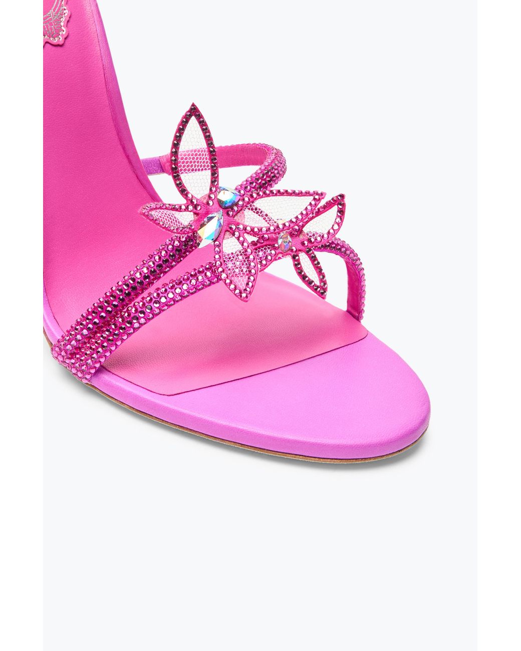 Rene Caovilla Pink Margot Shocking Butterfly Sandal 105