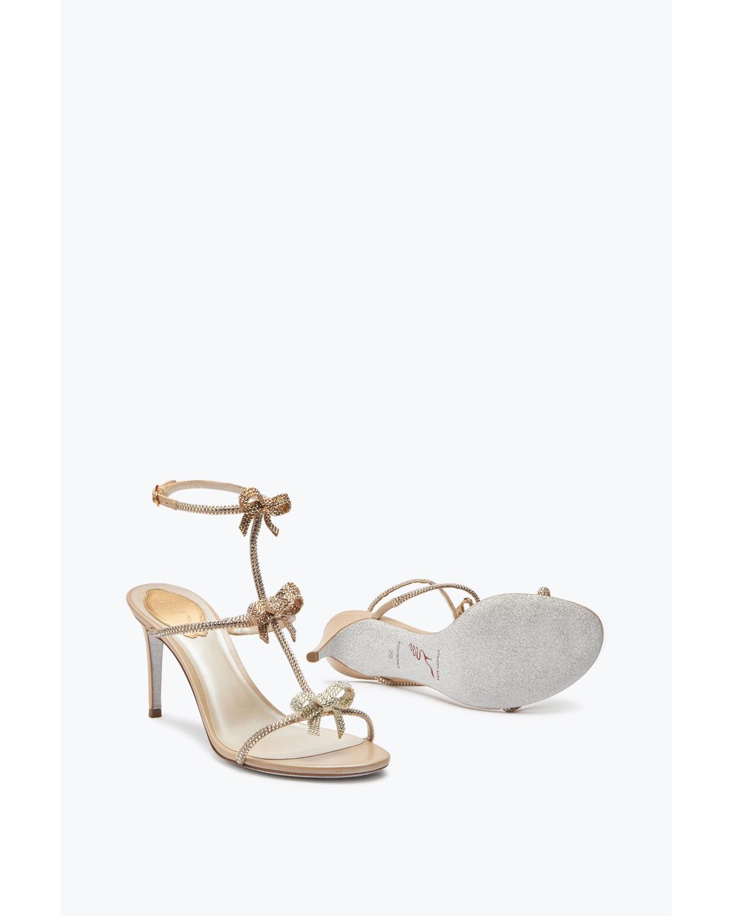 Rene Caovilla White Caterina Sandal 80