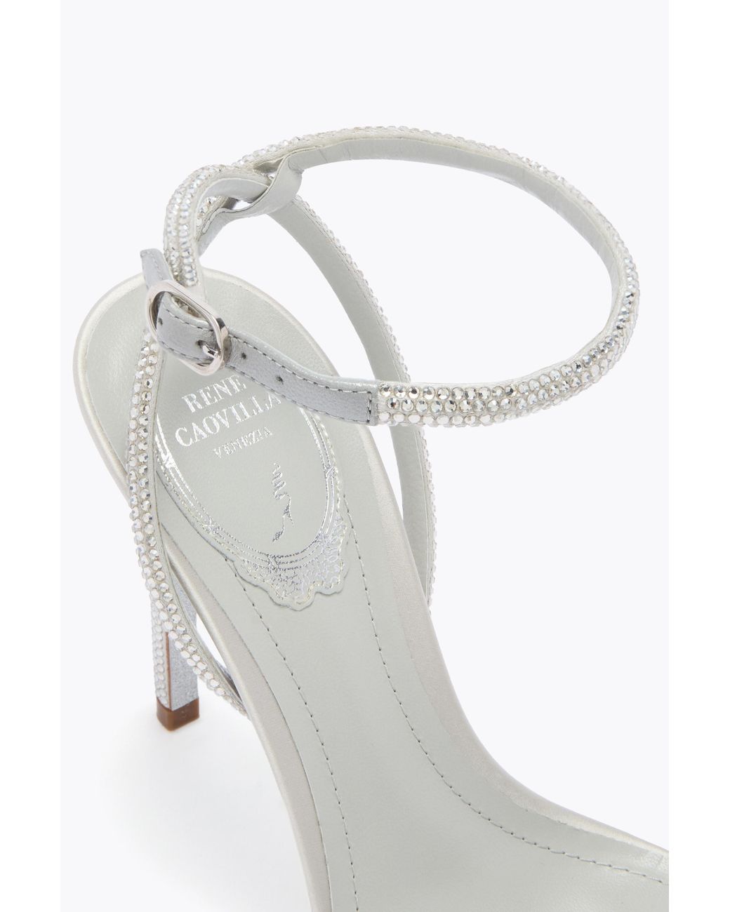 Rene Caovilla White Sandalo Ellabrita Argento 105
