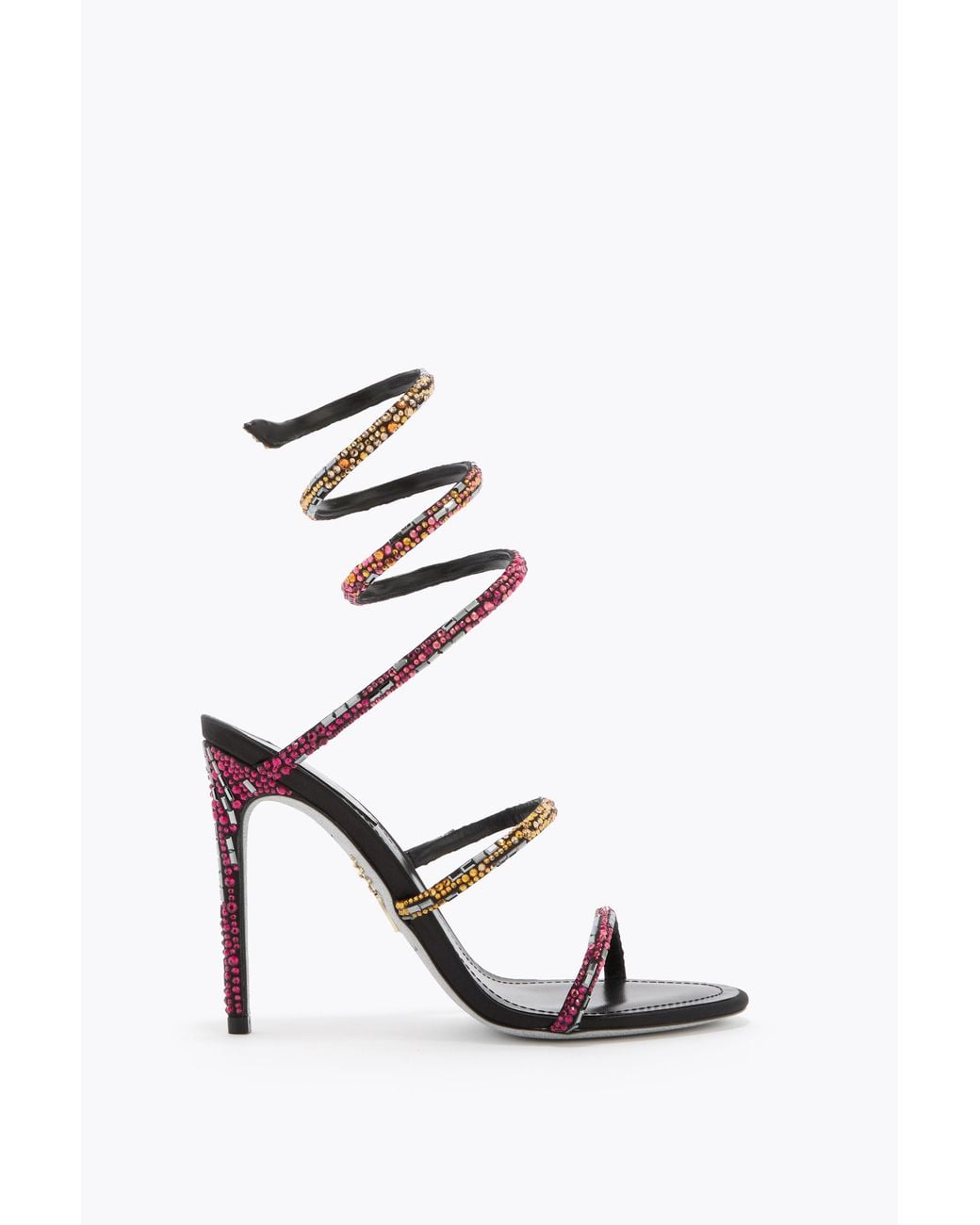 Rene Caovilla White Sandalo Cleo Nero Con Cristalli Swarovski 105