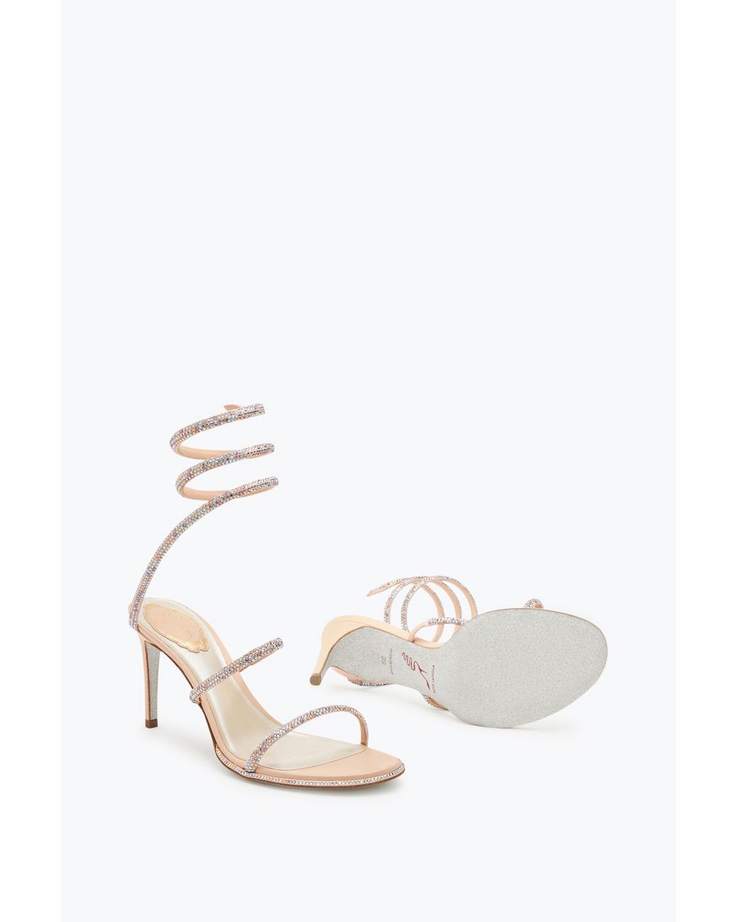 Rene Caovilla White Cleo Sandal 80