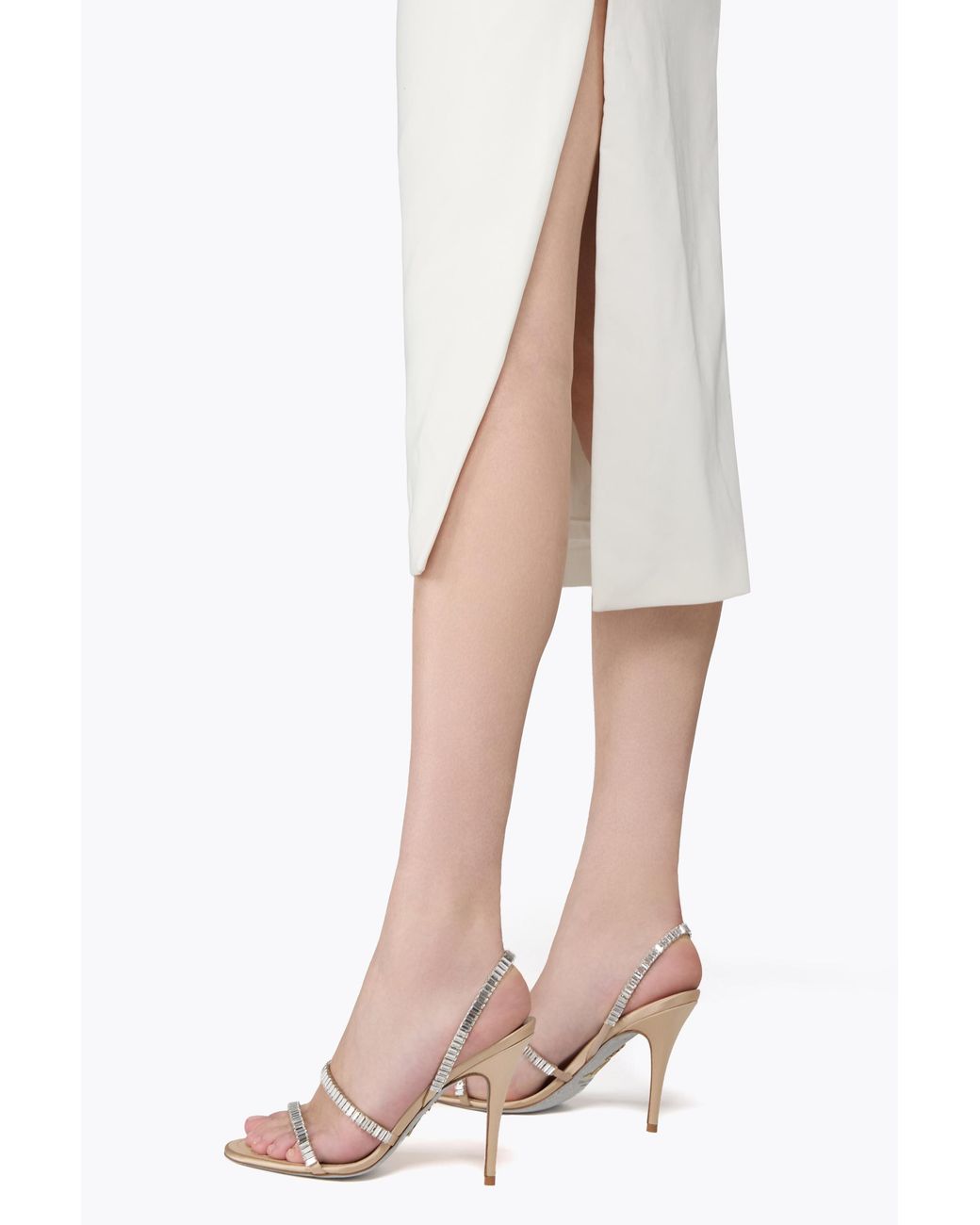 Rene Caovilla White Spark Honey Sandal 100