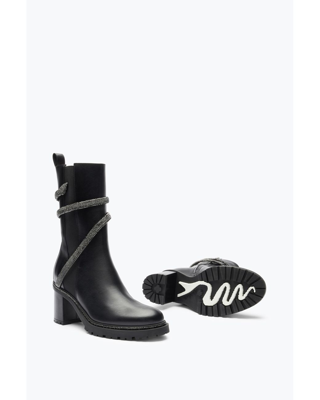 Rene Caovilla Cleo Crystal Bootie 60 in Black | Lyst UK