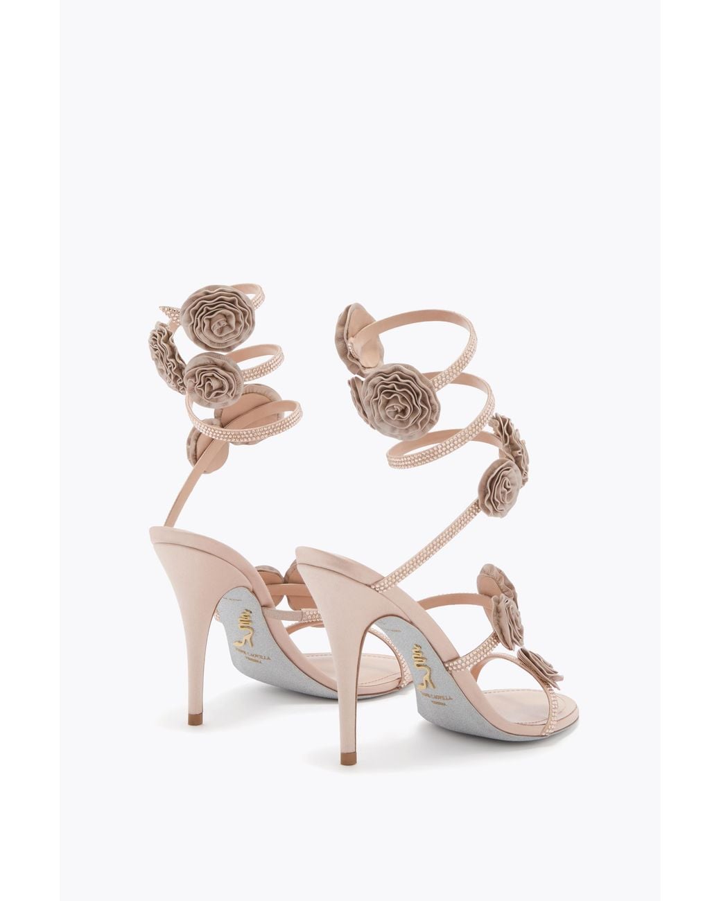 Rene Caovilla White Rosalia Nude Sandal 100