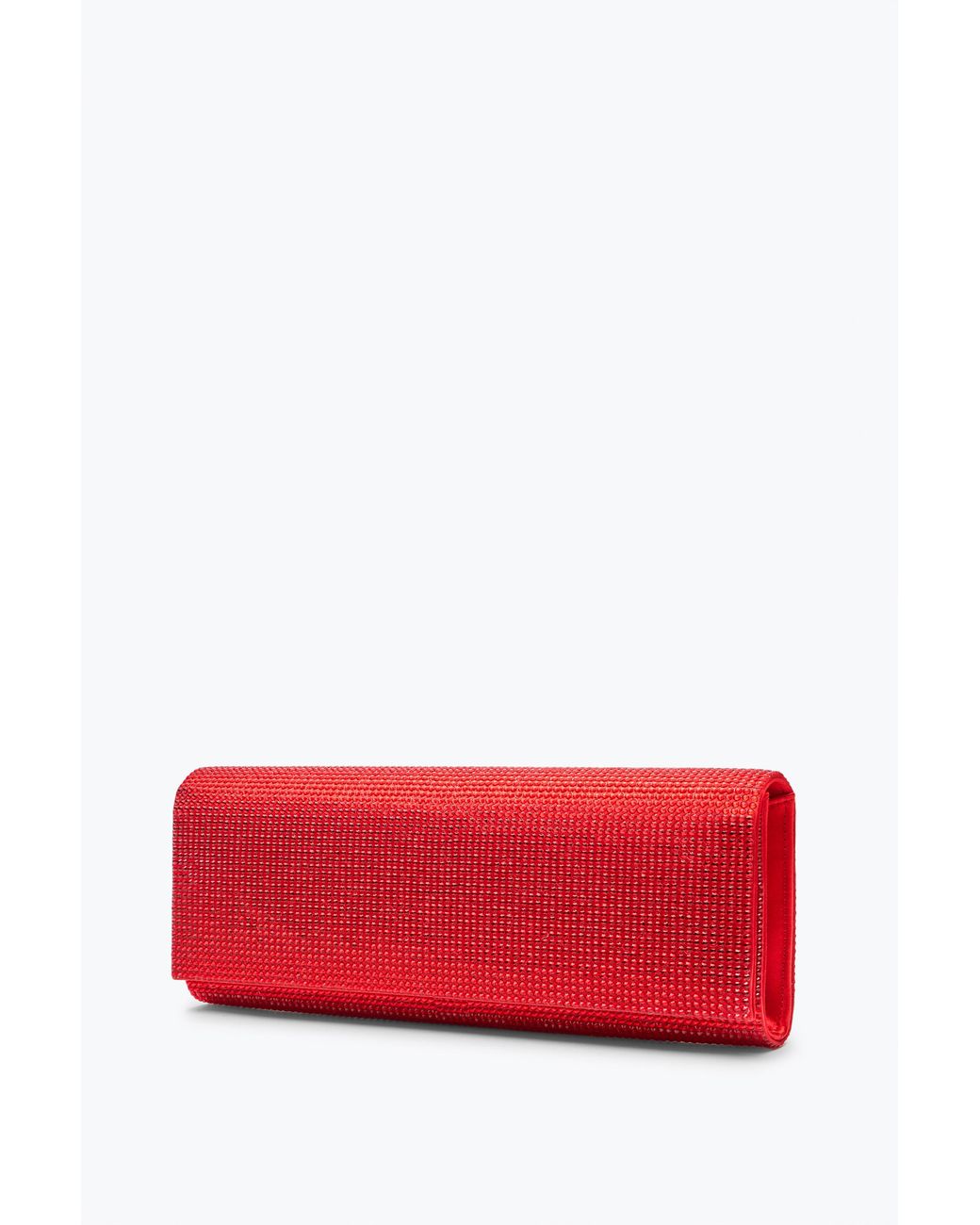 Rene Caovilla Red Zafira Clutch With All-Over Crystals