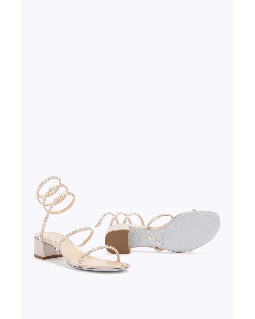 Rene Caovilla White Sandalo Cleo Oro 40