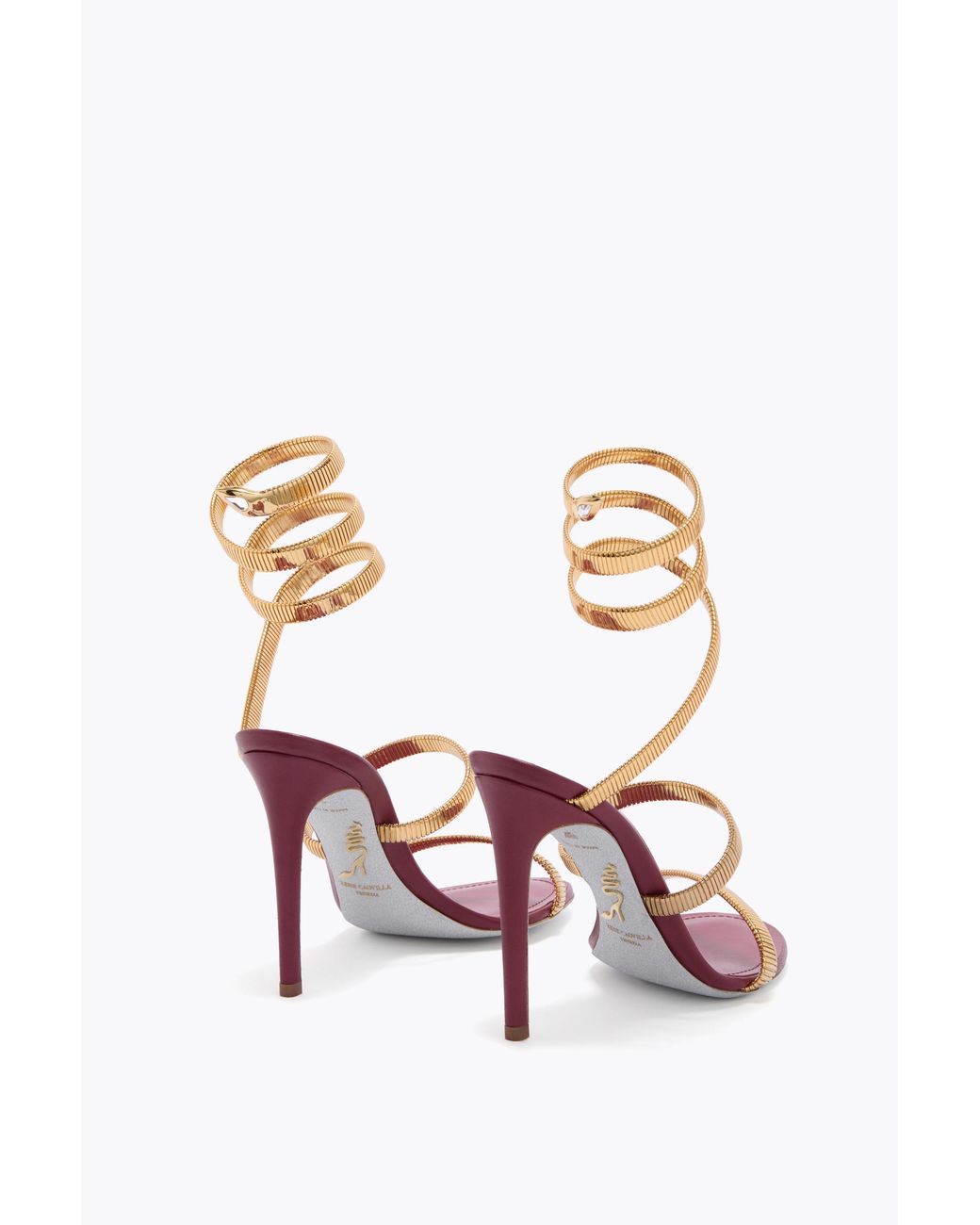 Rene Caovilla Pink Juniper Burgundy And Sandal 105