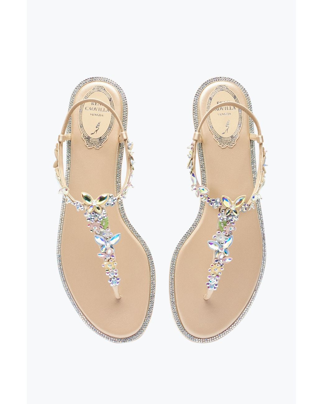Rene Caovilla Natural Eden Thong Sandal 10