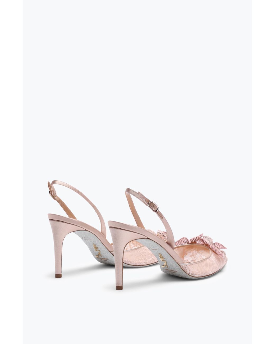 Rene Caovilla Pink Floriane Powder Slingback 80