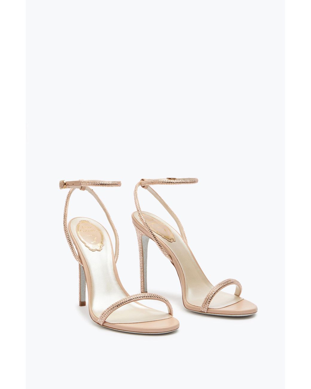 Rene Caovilla White Ellabrita Nude Sandal 105