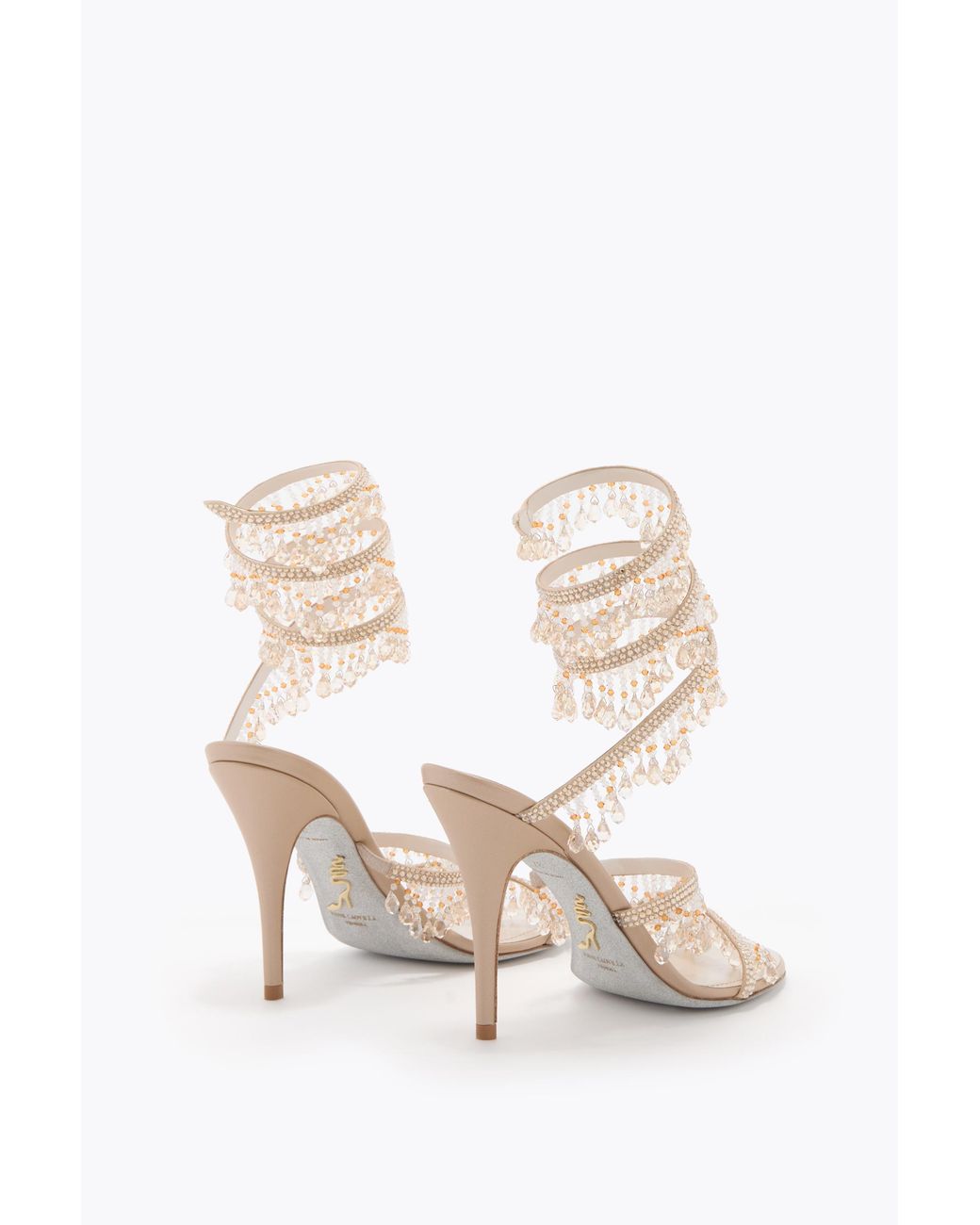Rene Caovilla White Jahanara Sandal 100