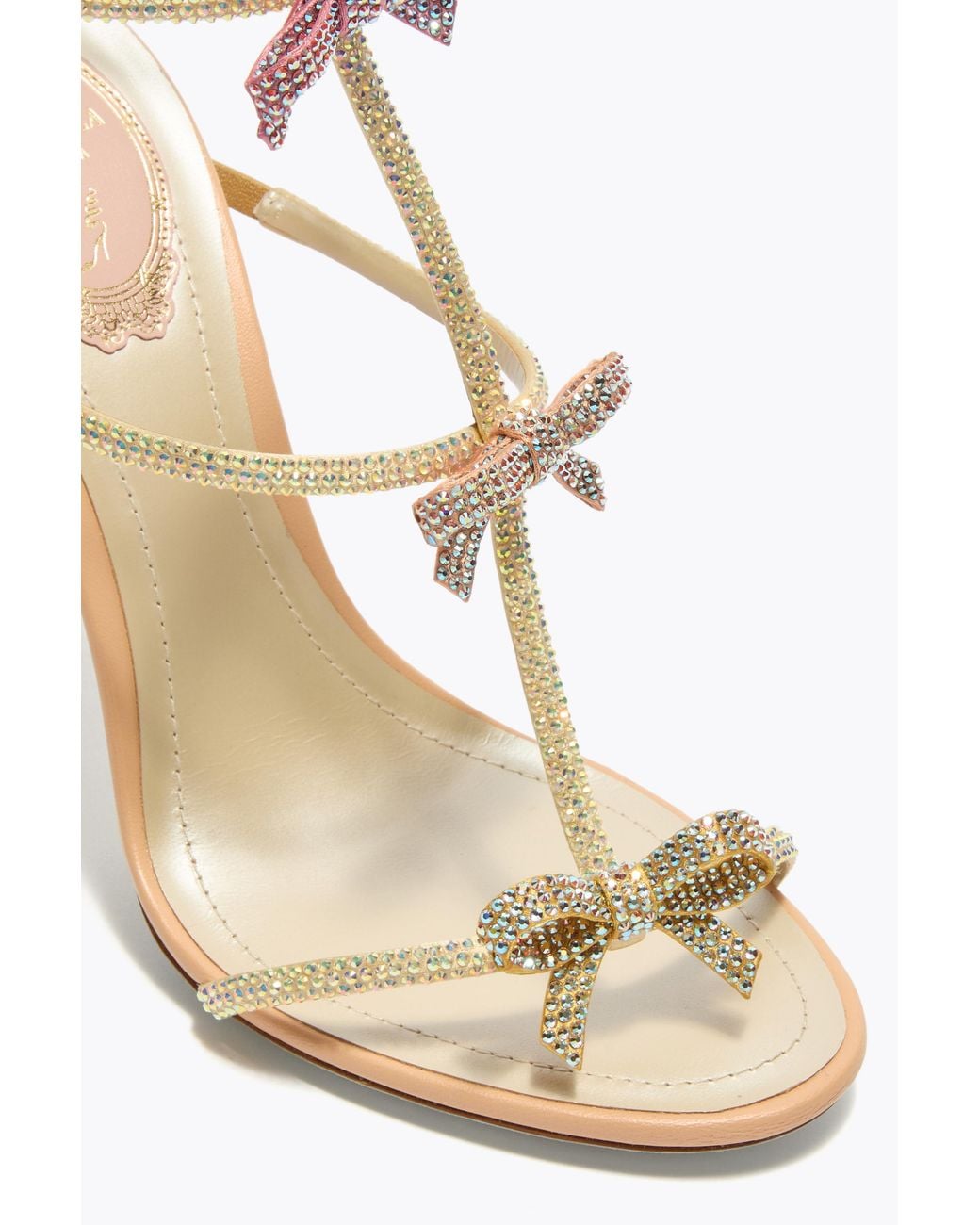 Rene Caovilla White Caterina Nude Sandal 105