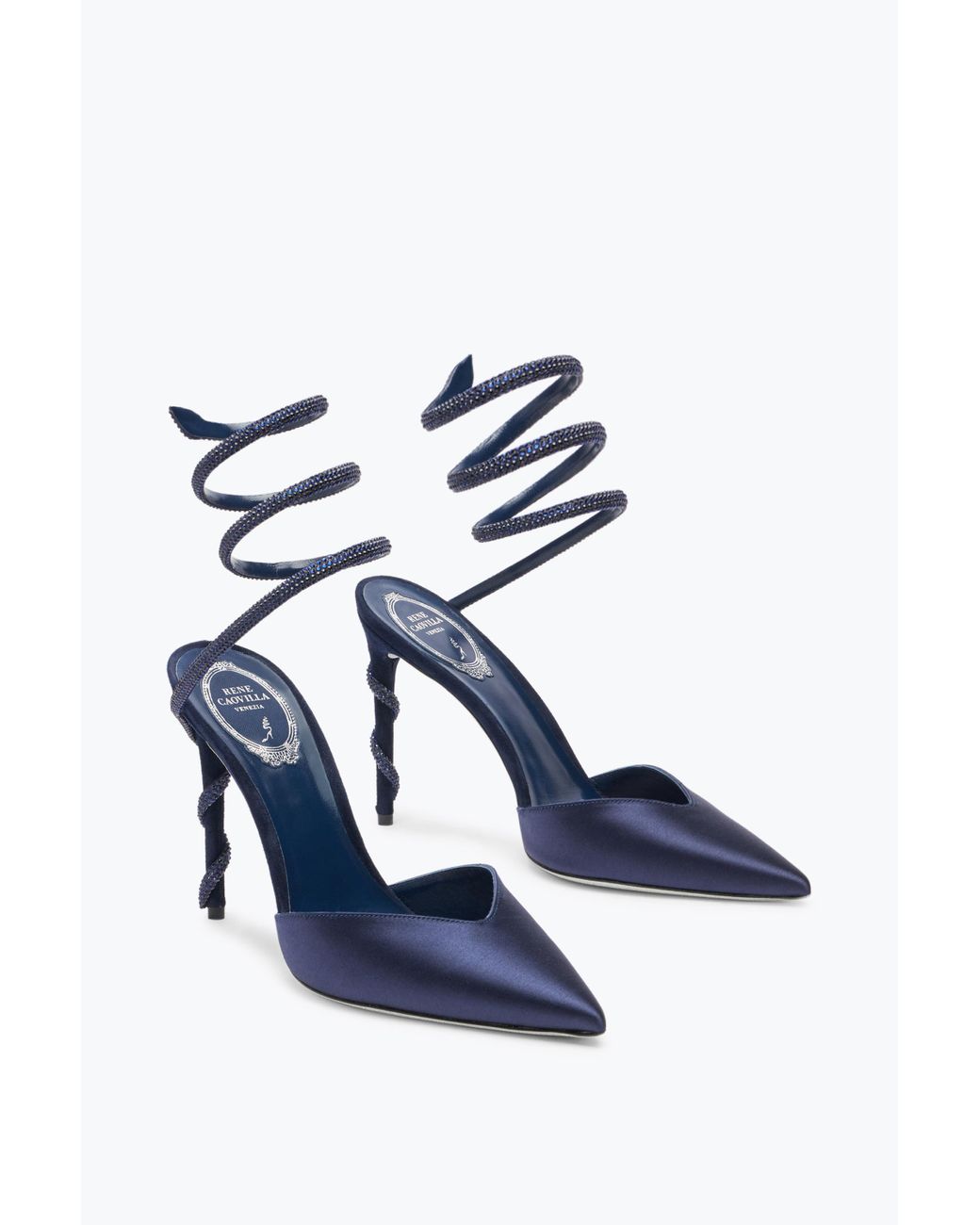 Rene Caovilla Blue Margot Midnight Pump 105