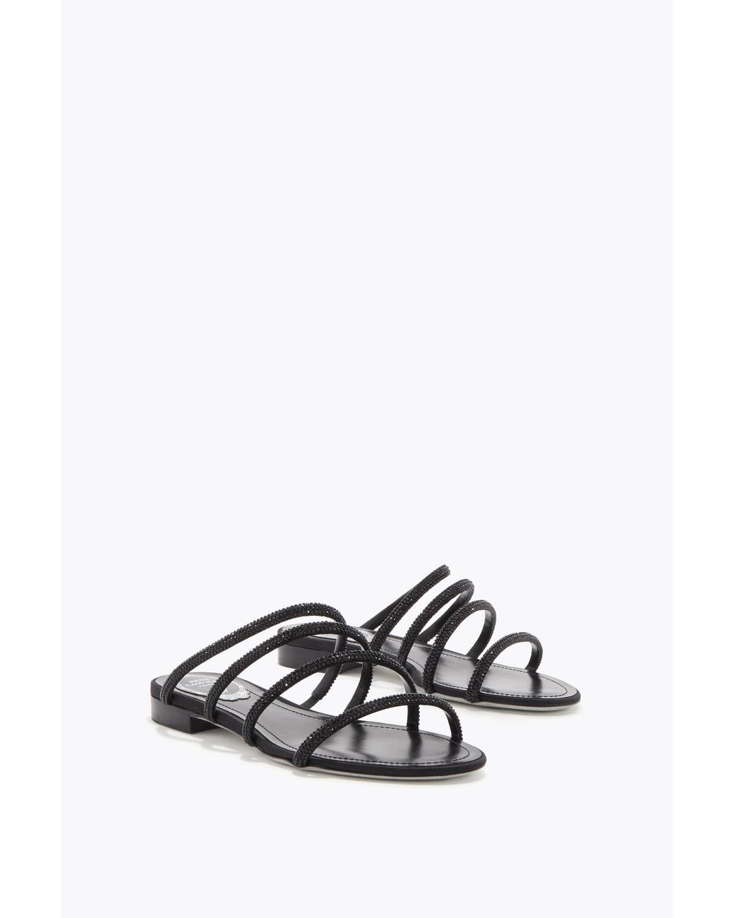 Rene Caovilla White Erin Flat Sandal 10