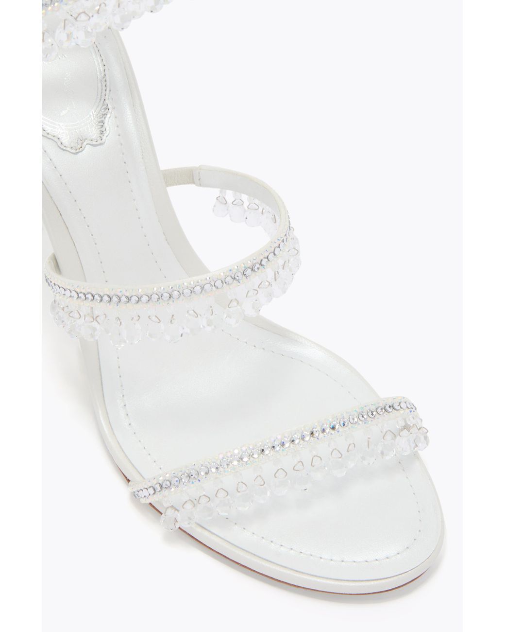 Rene Caovilla White Chandelier Sandal 80