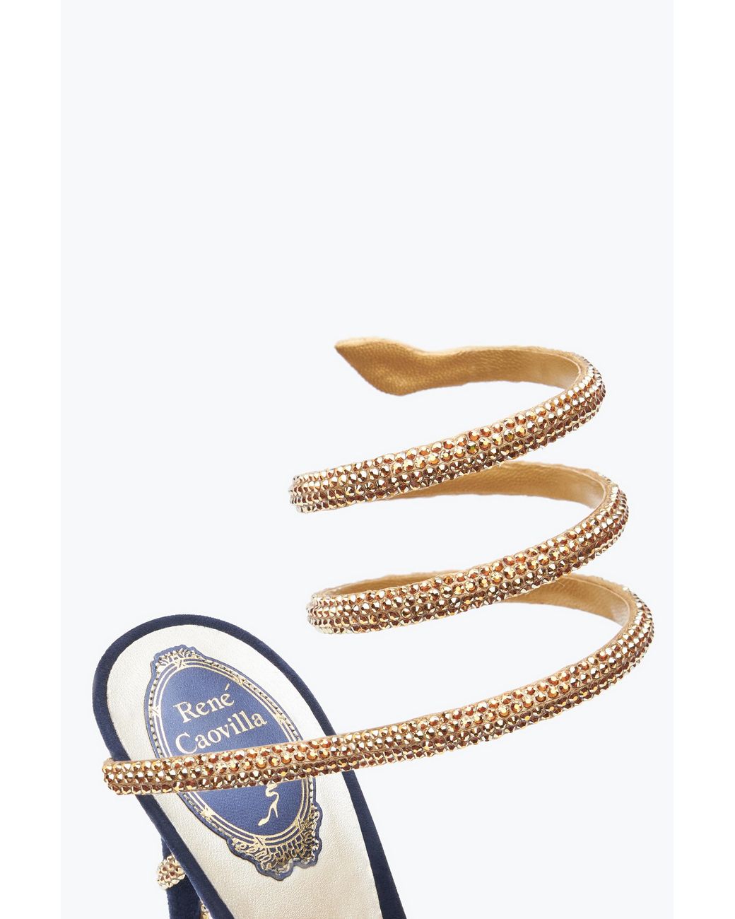 Rene Caovilla White Margot Crystal- Sandal 105