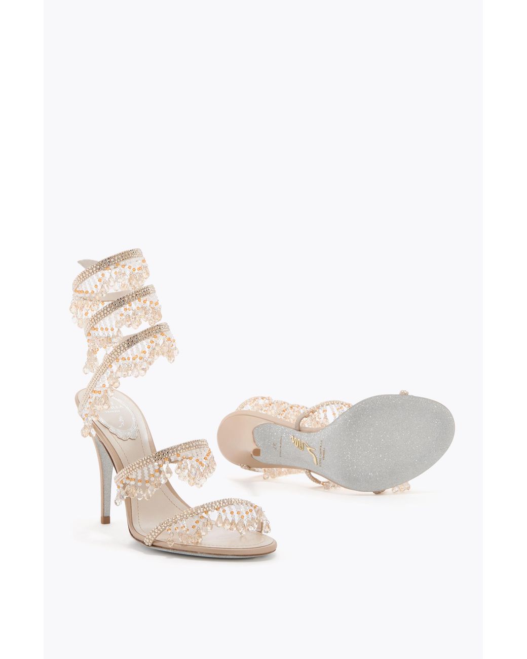 Rene Caovilla White Jahanara Sandal 100