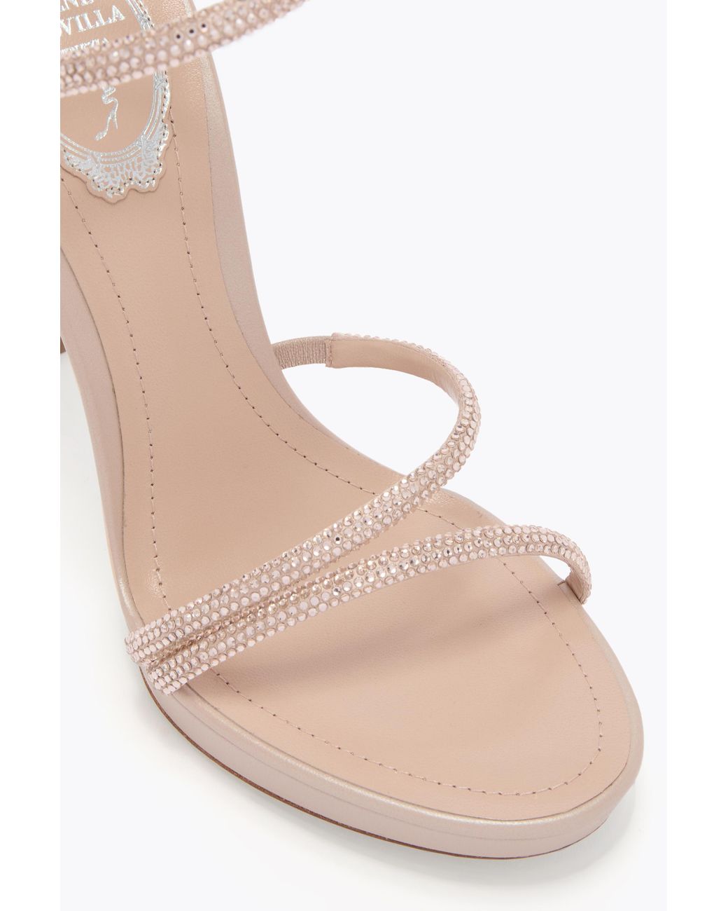 Rene Caovilla White Margot Nude Platform Sandal 120